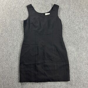 Hugo Buscati Dress Womens 14 Black Sheath Shift VIntage Rayon Blend Adults